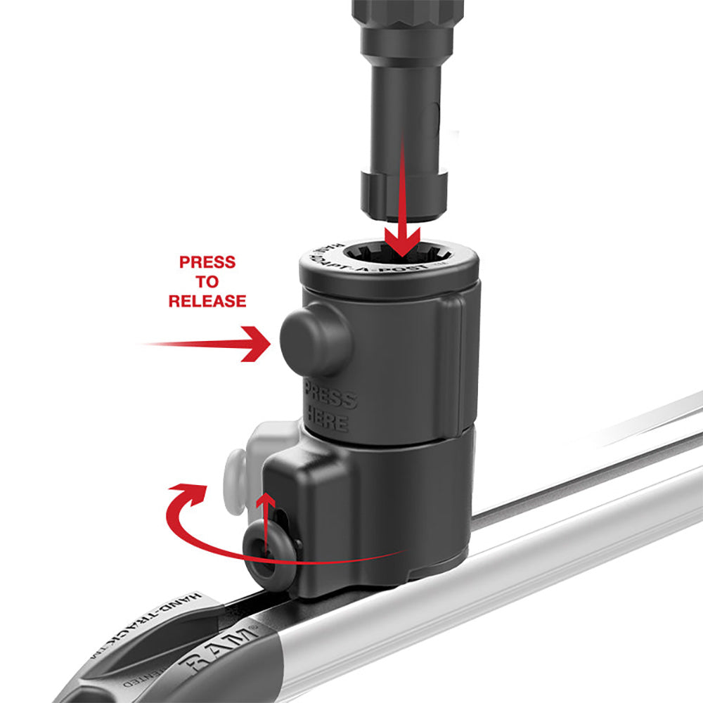 RAM Mount RAM Tube Jr Holder wUniversal AdaptAPost Track Base 6 Post RAP390AAPUTU