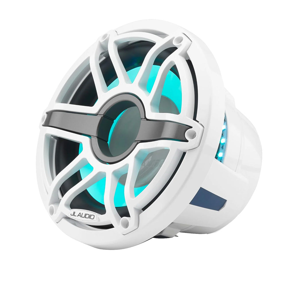 JL Audio M6 10 Marine InfiniteBaffle Subwoofer wGloss White Sport Grille Transflective LED Lighting M610IBSGwGwi4