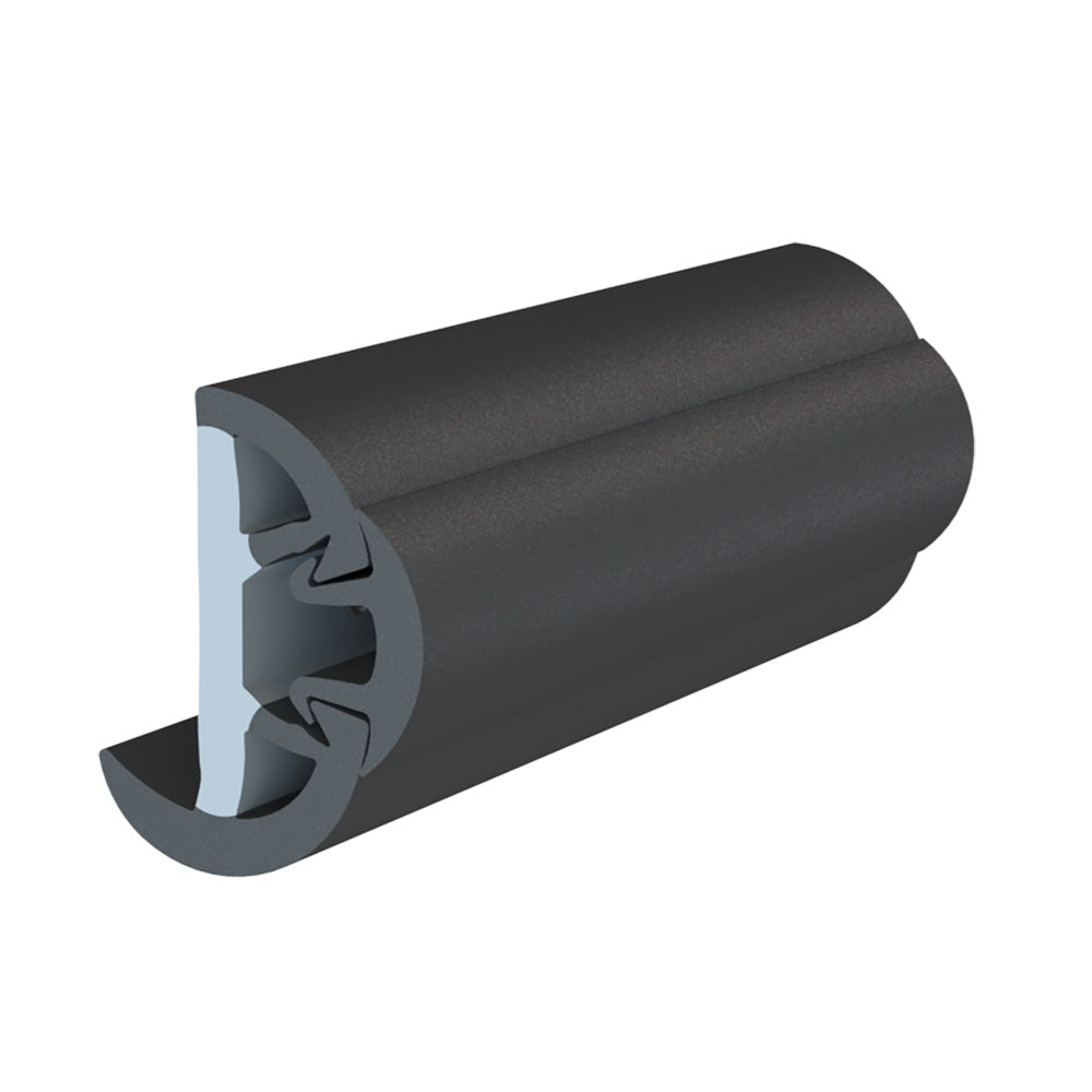 TACO SuproFlex Rub Rail Kit wFlex Vinyl Overlay Insert 158H x 78W x 60L Black wBlack Insert V119991BBK602