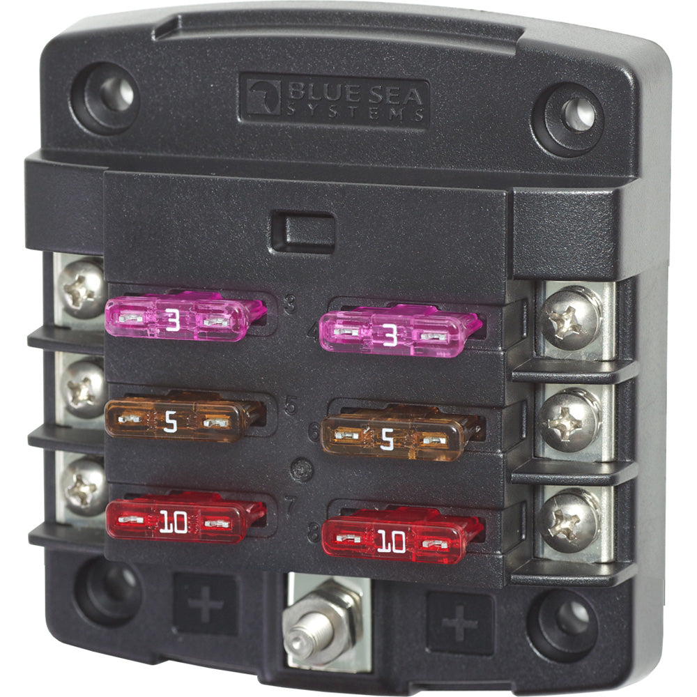 Blue Sea 5033 ST Blade Fuse Block wout Cover 6 Circuit wout Negative Bus 5033