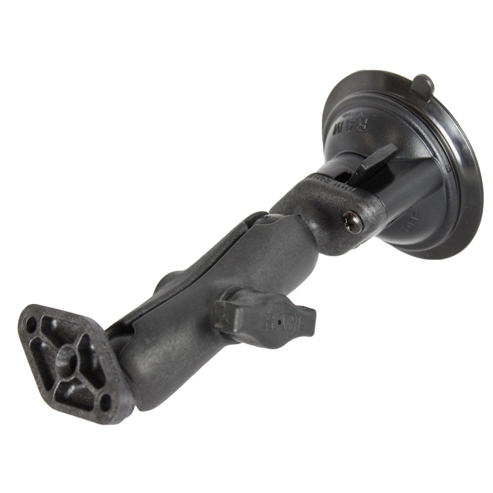 RAM Mount Composite Twist Lock Suction Cup wDouble Socket Arm Double Base Adapter RAPB166U