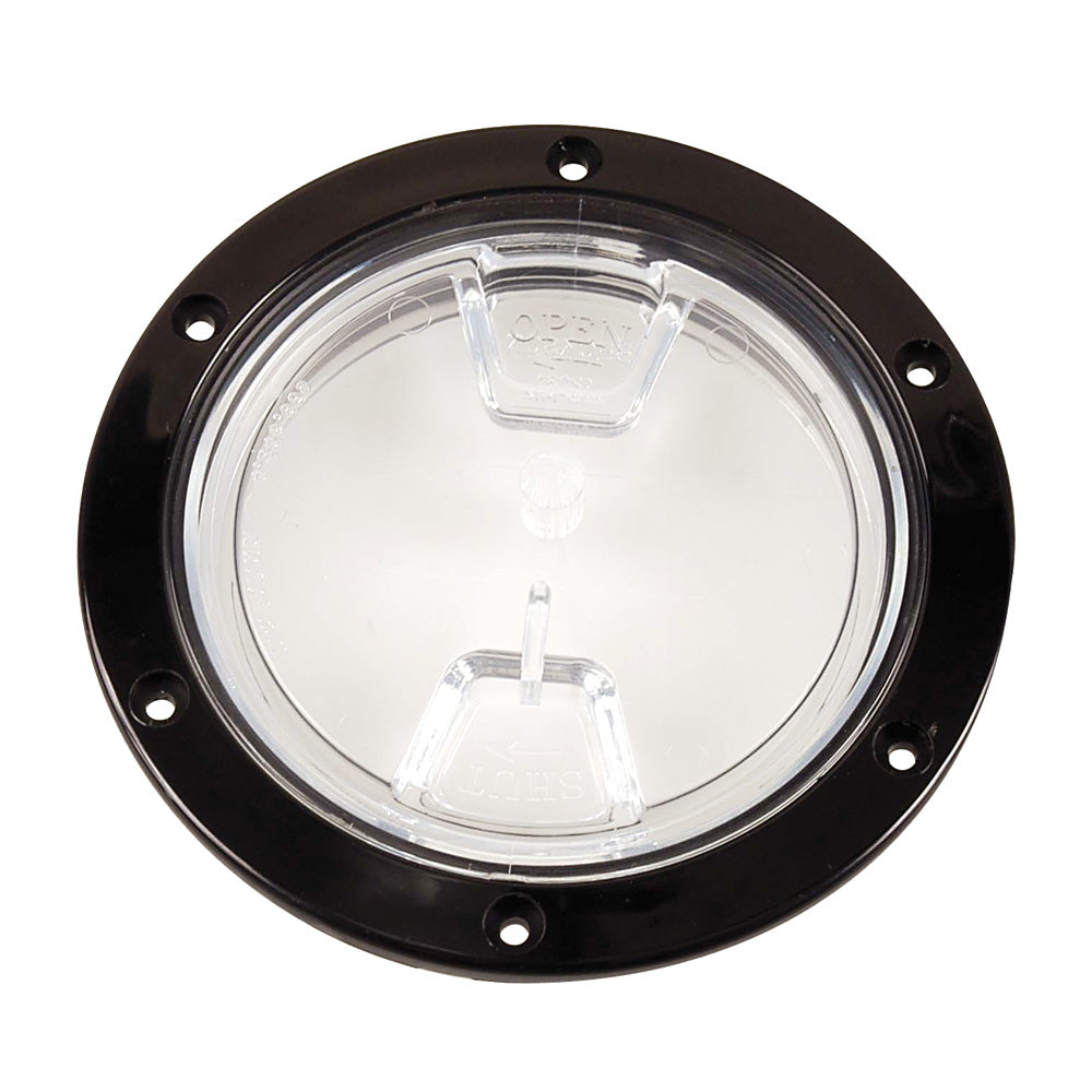 Beckson 4 Clear Center Screw Out Deck Plate Black DP40BC