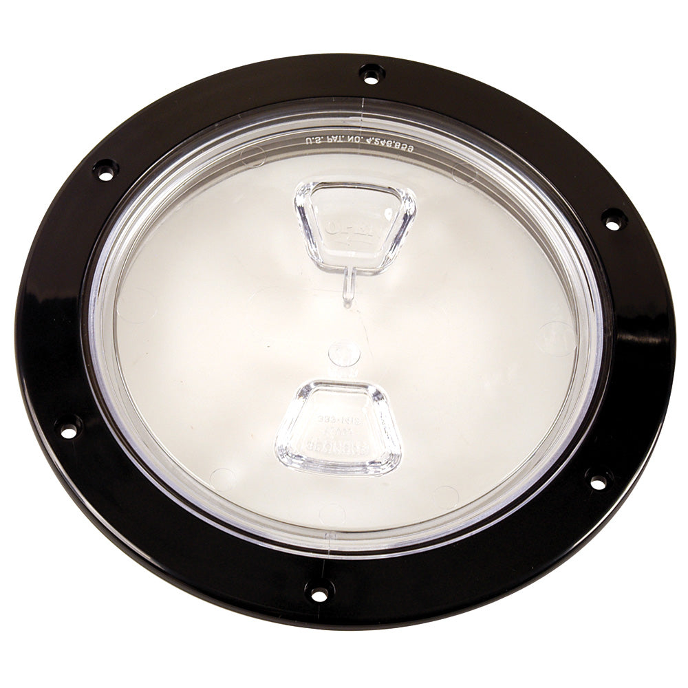Beckson 6 Clear Center ScrewOut Deck Plate Black DP60BC