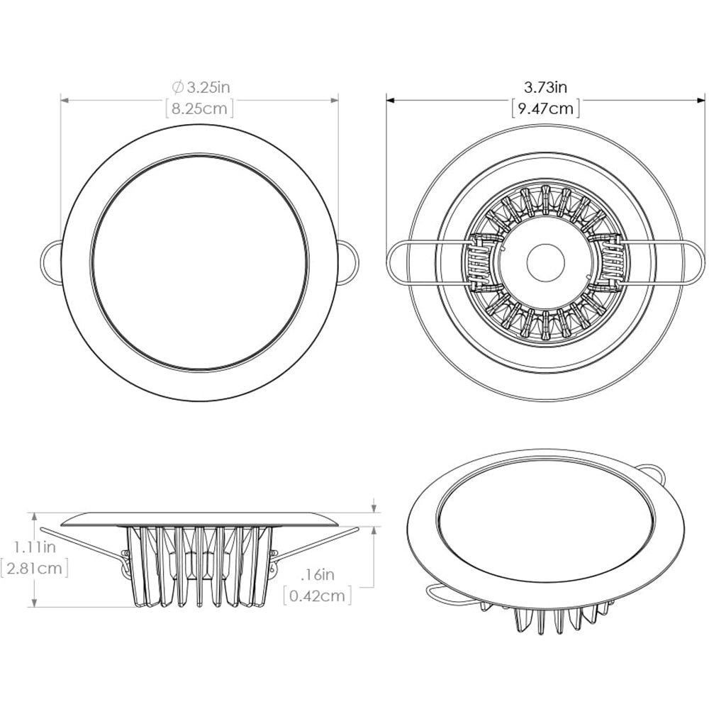 Lumitec Mirage Flush Mount Down Light Glass FinishWhite Bezel White NonDimming 113123
