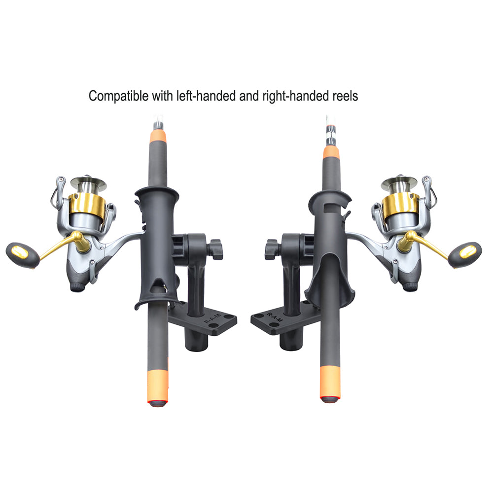 RAM Mount RAM Tube Jr Rod Holder wShort 4 Length Post Spline Flush Mounting Base RAP390SFU