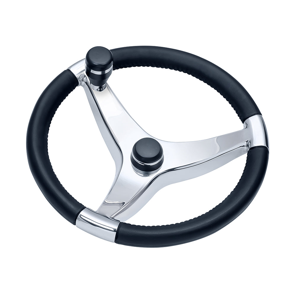 Schmitt Marine Evo Pro 316 Cast Stainless Steel Steering Wheel wControl Knob 135 Diameter 7241321FGK