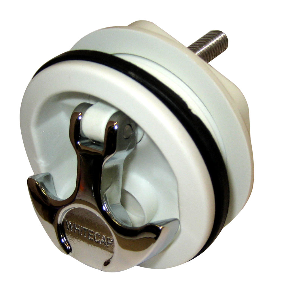 Whitecap THandle Latch Chrome Plated ZamacWhite Nylon No Lock Freshwater Use Only S0230WC