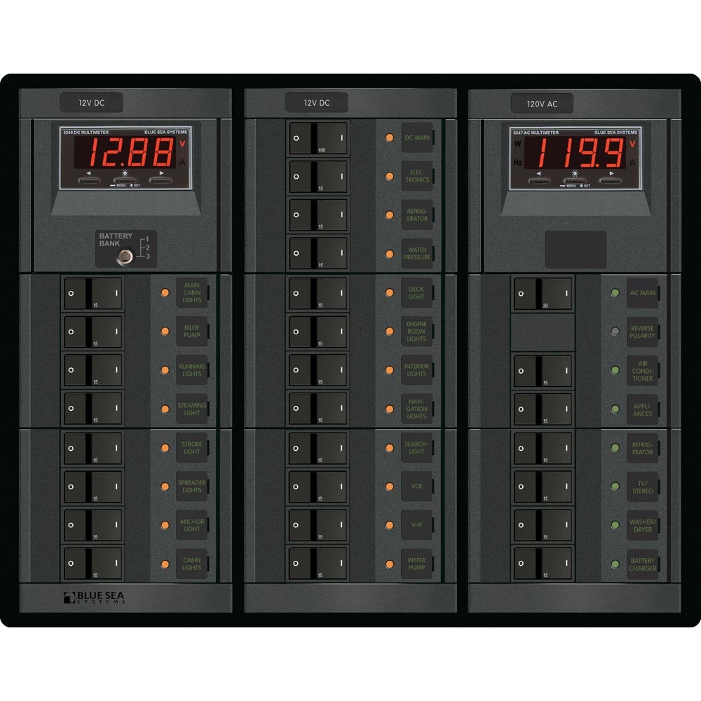 Blue Sea 1218 12V DC Main 19 Positions 120V AC Main 6 Positions 1218