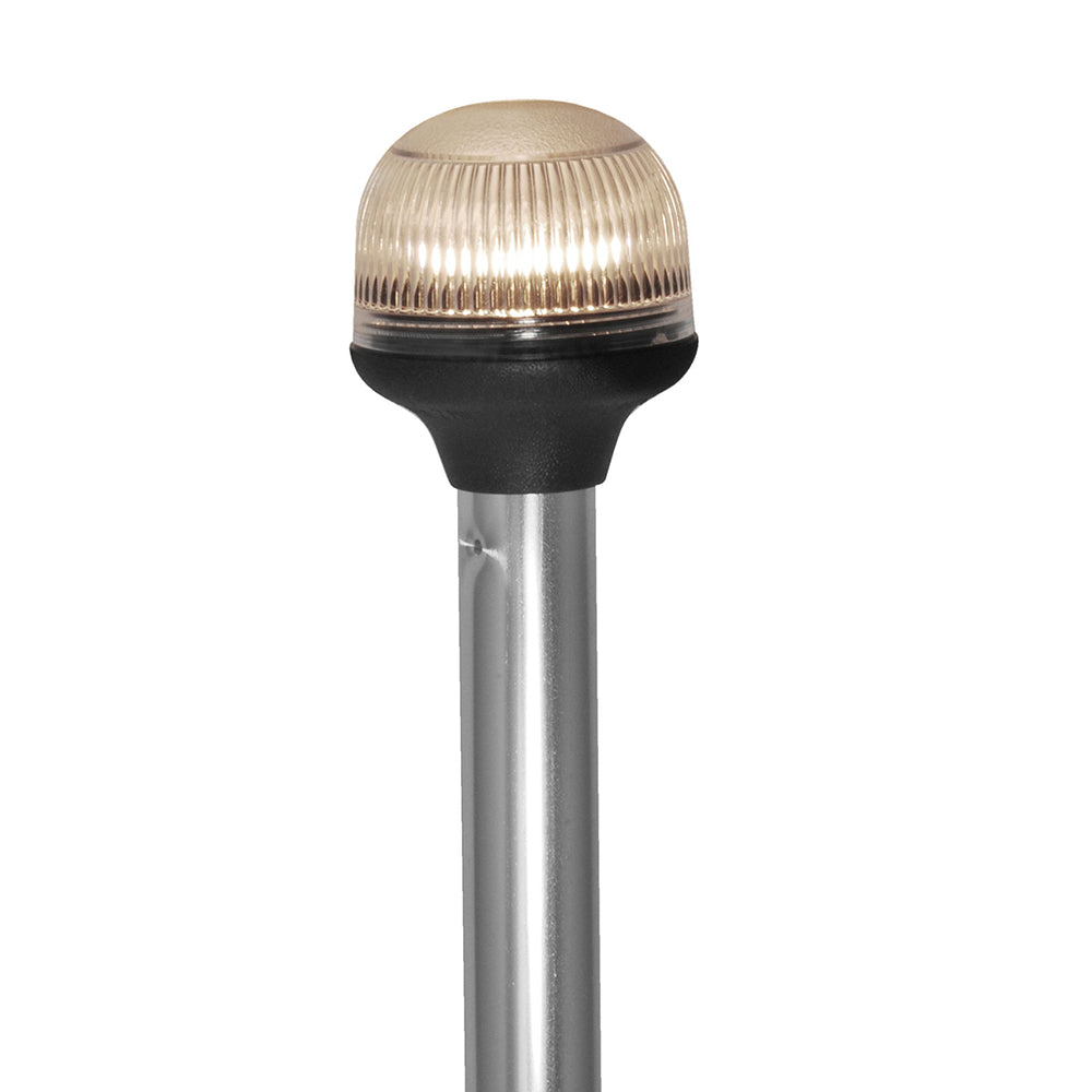 Attwood AllAround FoldDown Incandescent AntiGlare Lens Light 20 Aluminum Pole 12V Horizontal Composite Base 5350PA207