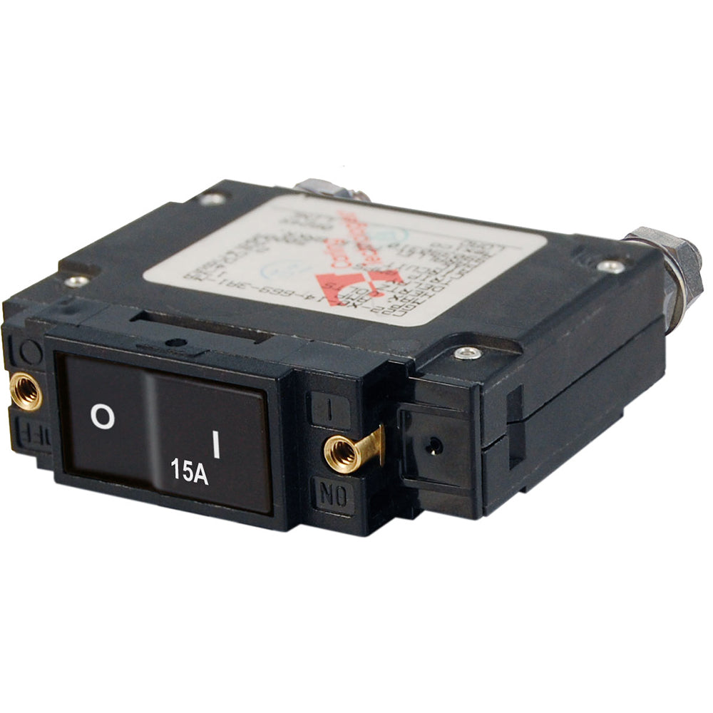 Blue Sea 7542 CSeries Flat Rocker Circuit Breaker Single Pole 15A 7542