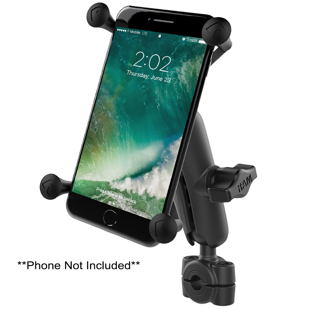 RAM Mount RAM Torque 38 58 Diameter Mini Rail Base with 1 Ball Medium Arm and XGrip for Larger Phones RAMB4083762UN10U