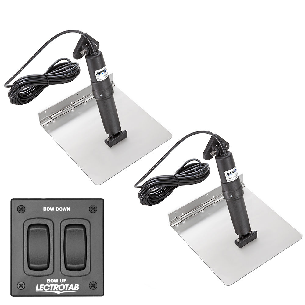 Lectrotab XKA Stainless Steel Trim Tab Kit wRocker Switch 12 x 18 XKAF12X18