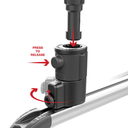 RAM Mount RAM Tube Jr Holder wUniversal AdaptAPost Track Base  4 Post RAP390SAAPUTU