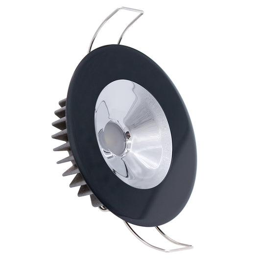 Lumitec Illusion Flush Mount LED Down Light  Spectrum RGBW  Warm White  Black Housing  Chrome Reflector 117165