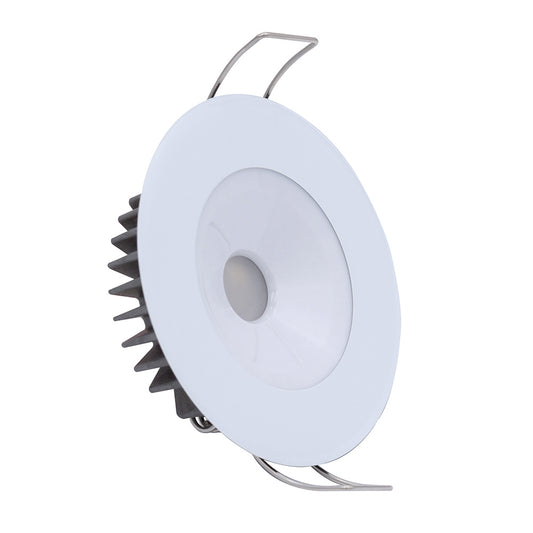 Lumitec Illusion Flush Mount LED Down Light  Warm White  Dimming  White Housing 117129
