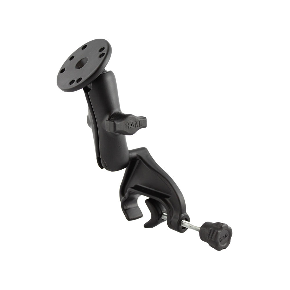 RAM Mount Yoke Clamp Mount wDouble Socket Arm  Round Base RAMB121202U
