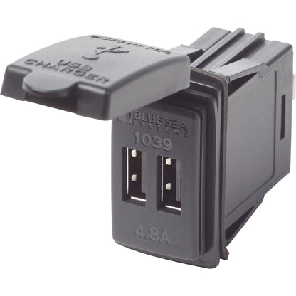 Blue Sea Dual USB Charger  24V Contura Mount 1039