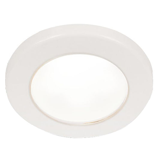 Hella Marine EuroLED 75 3 Round Screw Mount Down Light  White LED  White Plastic Rim  24V 958110111
