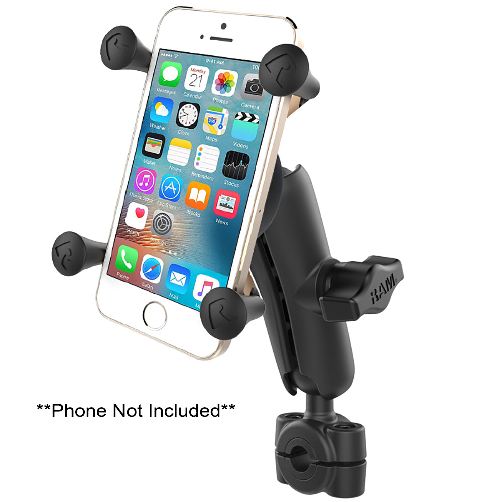 RAM Mount RAM Torque 38  58 Diameter Mini Rail Base with 1 Ball Medium Arm and XGrip for Phones RAMB4083762UN7U