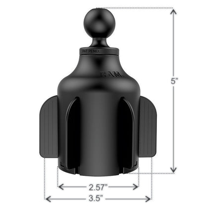 RAM Mount RAM Stubby Cup Holder Mount wDiamond Plate RAPB2994238U