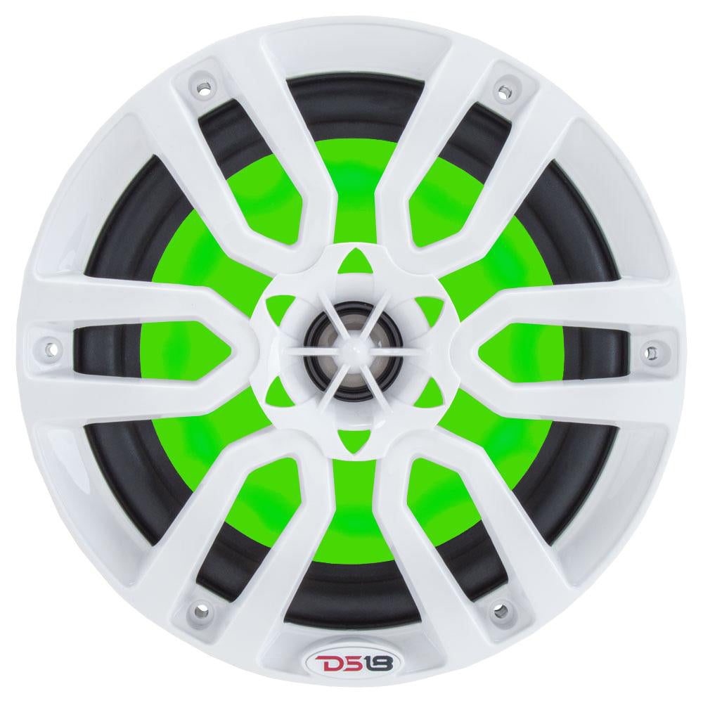 DS18 HYDRO 8 2Way Marine Speakers wRGB LED Lights 375W  White NXL8