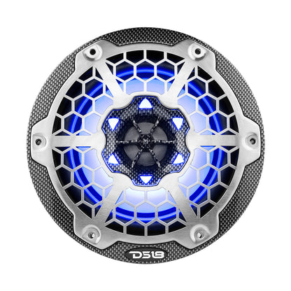 DS18 HYDRO 65 2Way Marine Speakers wRGB LED Lights 300W  Black Carbon Fiber CF65