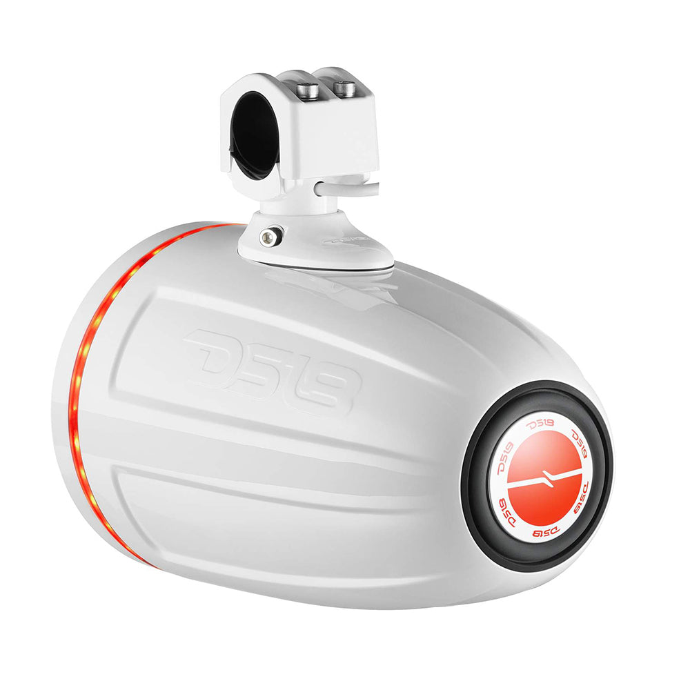 DS18 Hydro 65 Neodymium Wakeboard Speakers with 1 Driver and RGB LED Lights  450W  White NXLX6TPNEOWH