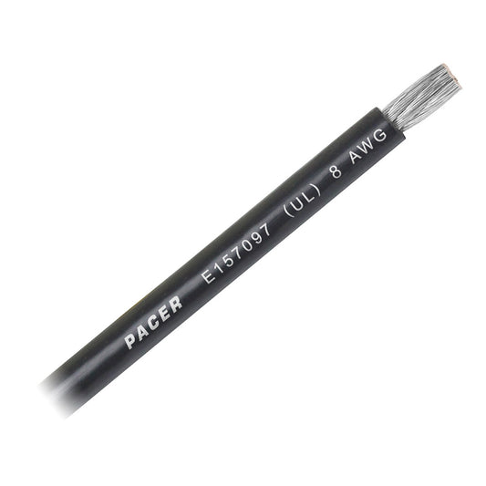 Pacer Black 8 AWG Battery Cable  Sold By The Foot  WUL8BKFT