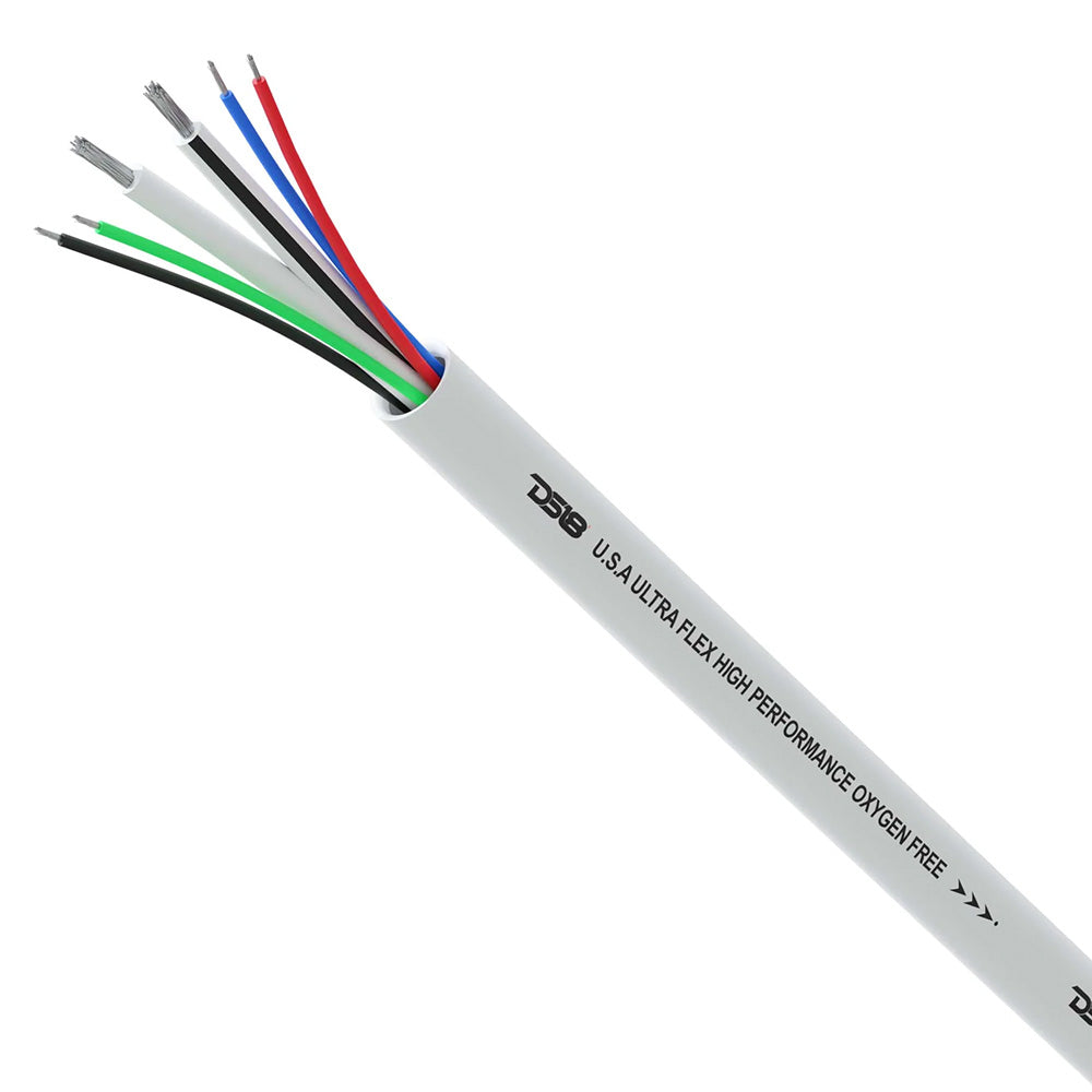 DS18 Marine Tinned OFC 18GA RGB Wire w16GA Speaker Wire  100 Spool MOFC1618GA100SWRGB