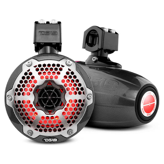 DS18 X Series HYDRO 65 2Way Wakeboard Pod Tower Speakers w15 Compression Driver  RGB Lights  450W  Black CFX6TPNEO