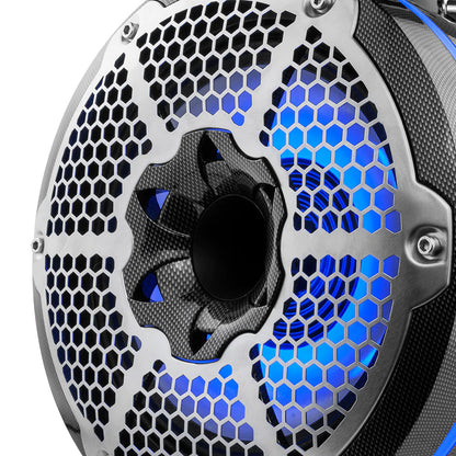 DS18 HYDRO 10 Neodymium Marine Towers wBuiltIn Passive Radiator 1 Driver  RGB LED Light  900W  Black CFX10TPNEO